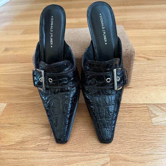 Cole Haan Black Mules with Buckle Detail - Picture 2 of 14